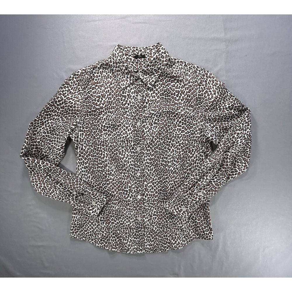 Talbots Leopard Print Long‎ Sleeve Shirt Women's Size 4 Office Wear